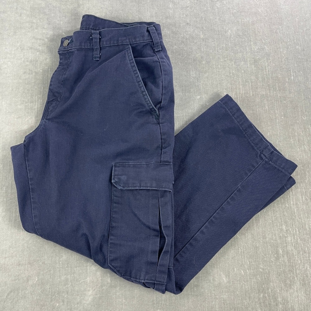 Bulwark Men 34x28 Navy Blue Cargo Pants Flame Resistant FR Workwear